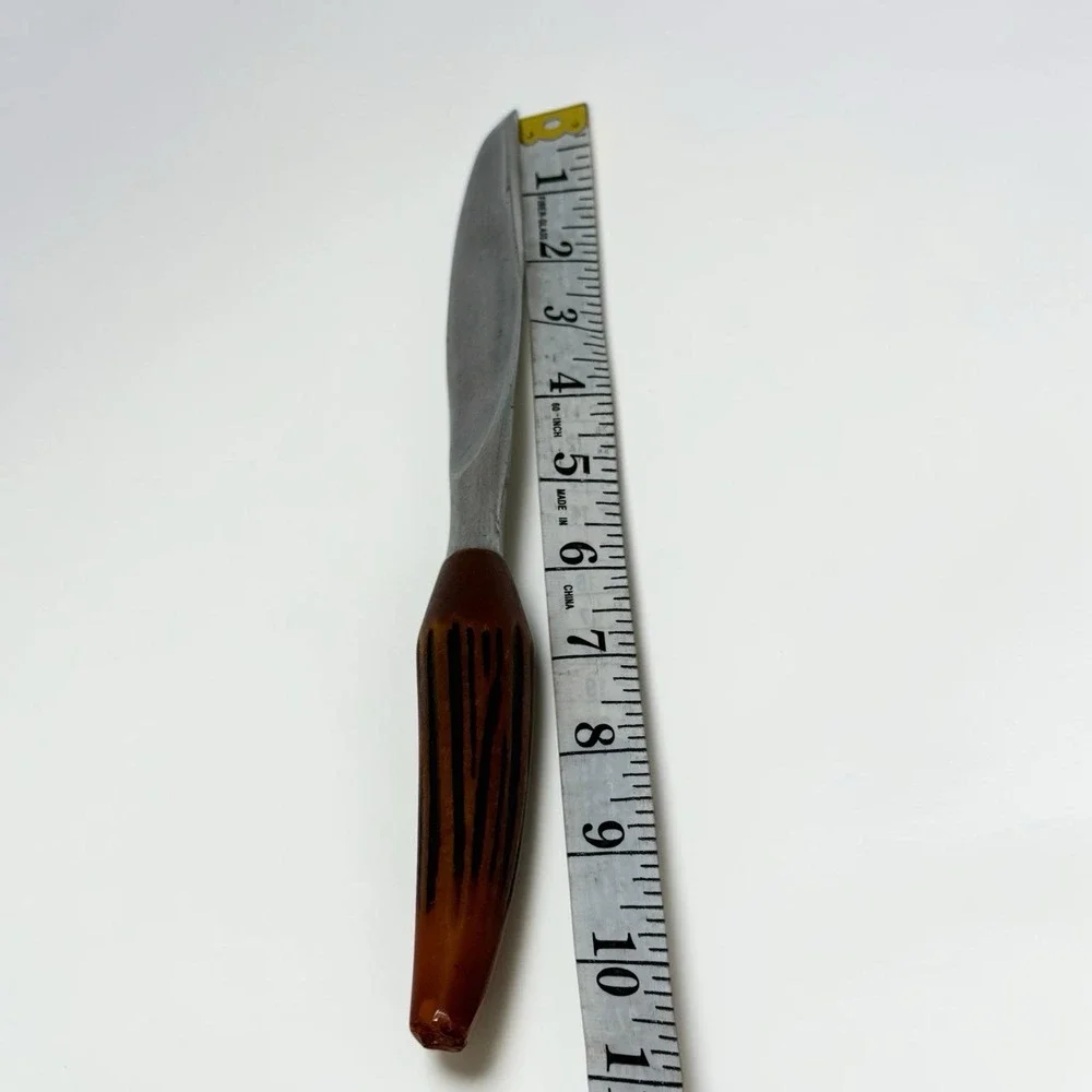 VTG Rodgers Sheffield England Stainless Steak Knife Faux Wood Handle 10.5